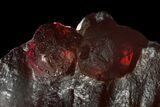 Two, Large Red Embers Garnet in Graphite - Massachusetts #135482-3